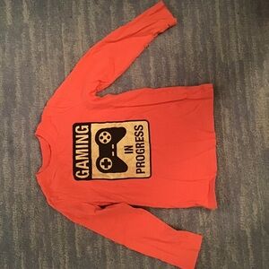 Orange Gaming Long Sleeve Kids Shirt